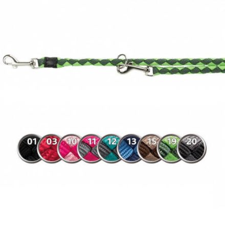 Trixie Cavo Adjustable Leash - póráz (fonott, fekete/ezüst) kutyák részére (S-M) 2m/12mm