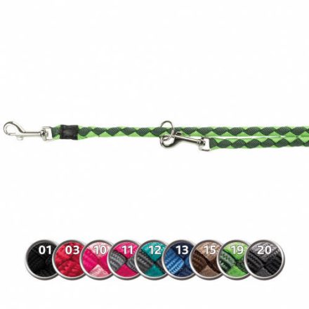 Trixie Cavo Leash - állítható, fonott póráz (fekete,ezüst) kutyák részére (L-XL) 2m/ø18mm