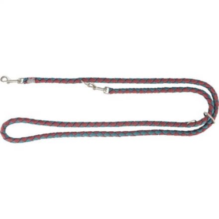 Trixie Cavo Leash - állítható, fonott póráz (sangria málna/petrol kék) kutyák részére (L-XL) 2m/ø18mm