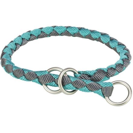 Trixie Cavo Stop-the-pull Collar - fonott nyakörv (aqua kék/grafit szürke) kutyák részére (S-M) 35-41/Ø12mm