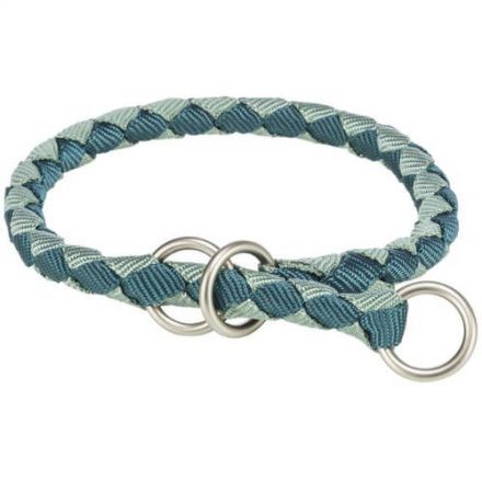 Trixie Cavo Stop-the-pull Collar - fonott nyakörv (petrolkék/zsálya) kutyák részére (M) 39-45/Ø12mm