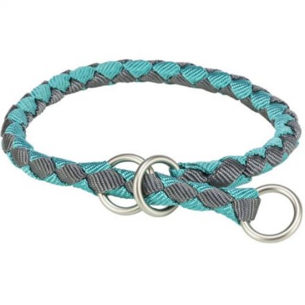 Trixie Cavo Stop-the-pull Collar - fonott nyakörv (aqua kék/grafitszürke) kutyák részére (M-L) 43-51/Ø18mm