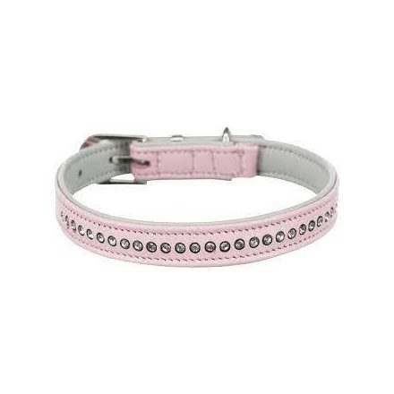 Trixie Collar with Rhinestones - nyakörv strasszokkal (pink) kutyák részére (XS-S) 20-24cm/12mm