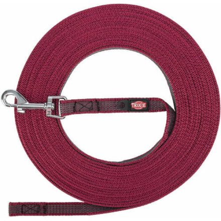 Trixie Tracking Leash, rubberized - nyomkövető póráz, gumírozott, S-M: 5m/15mm, sangria málna