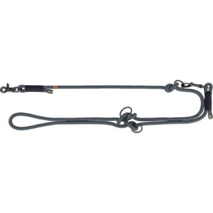 Trixie soft rope adjustable lead - kiképzőpóráz, fontt kötélből (fekete/szürke) kutyák részére (M-L:2m/Ø10mm)