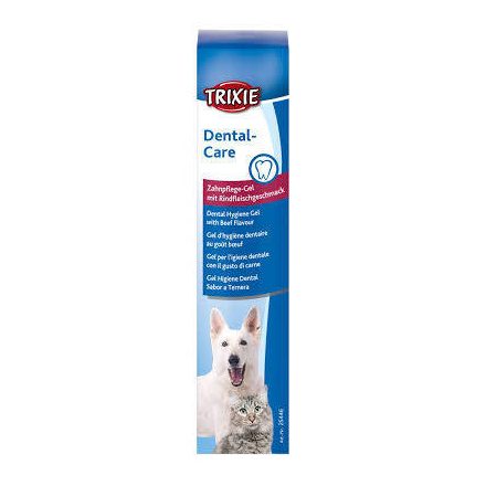 Trixie Dental Care Gel with Beef Aroma - fogkrém (marhás ízesítéssel) kutyák és macskák részére (100g)