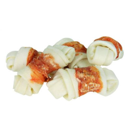 Trixie Denta Fun Knotted Chicken Chewing Bone - jutalomfalat (csomózott csont csirkével) 5cm (5db/70g)