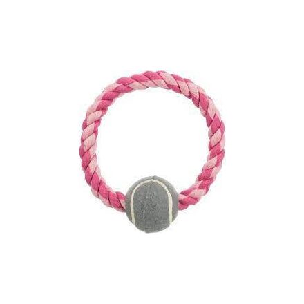 Trixie Rope Ring with Tennis Ball - játék (kötél,labdával) kutyák részére (Ø6/Ø18cm)