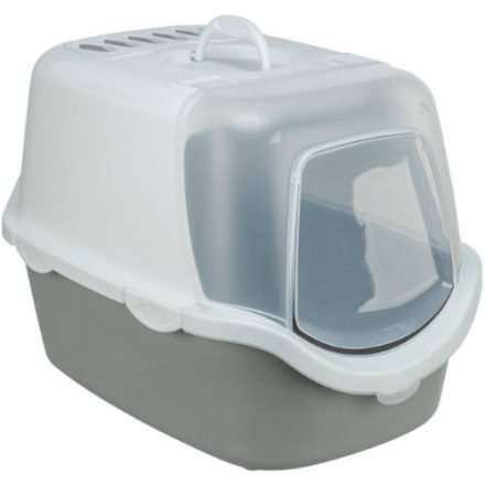 Trixie Vico Open Top Litter Tray, with Hood - fedeles macska wc (vil.szürke/fehér) macskák részére (40x40x56cm)