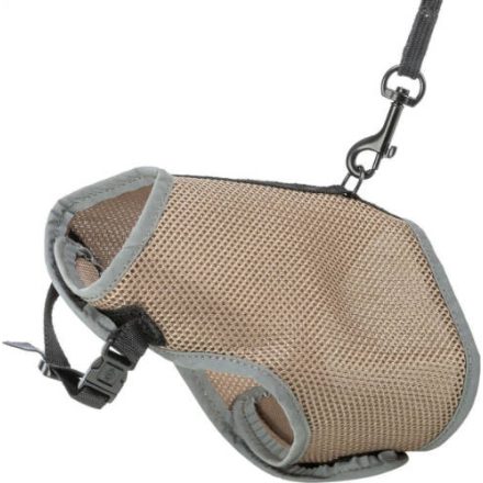 Trixie Soft Harness with Lead - hám és póráz szett (taupe) macskák részére ( 24–42 cm, 1.20m)