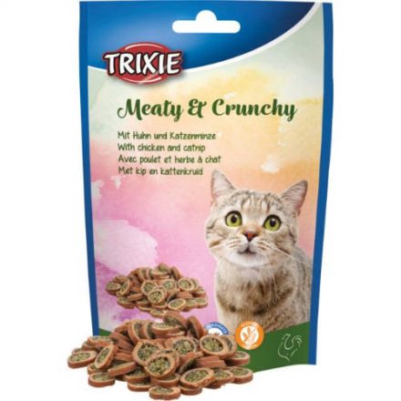 Trixie Meaty & Crunchy with chicken & catnip - jutalomfalat (csirke, macskamenta) macskák részére (50g)