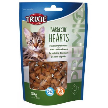 Trixie Premio Barbecue Hearts - jutalomfalat (csirkemell) macskák részére (50g)