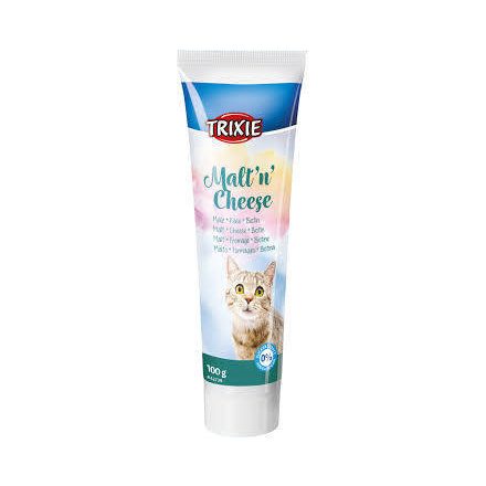 Trixie Malt'n' cheese Anti-Hairball Paste  - kiegészítő eleség (szőroldó) malátás,sajtos paszta macskák részére (100g)