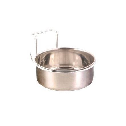 Trixie Bowl with Holder, Stainless Steel - madáretető (fém) kalitkákba (150ml/ø7cm)