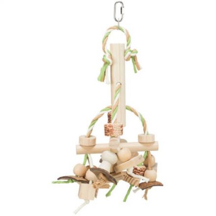 Trixie Wooden Toy - Fajáték papírszalagokkal nagypapagájok részére (31cm)