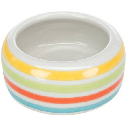 Trixie Ceramic Bowl - kerámia tál (fehér,csíkos) rágcsálók részére (50ml /Ø8cm)