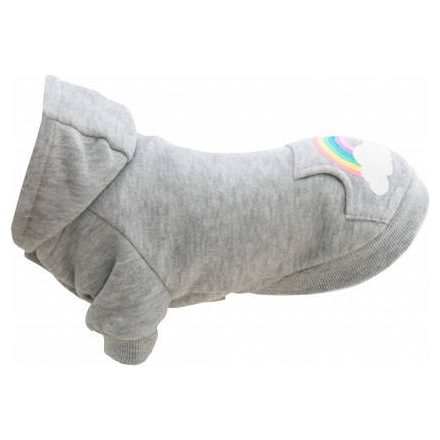 Trixie Rainbow Falls hoodie - kapucnis pulóver (szürke,mintás) kutyák részére (XXS)18cm