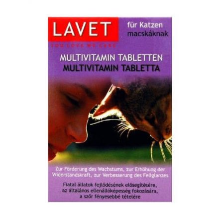 Lavet Multivitamin Tabletten - Vitamin készítmény (multi) macskák részére 40g/50db tbl.