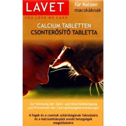 Lavet Calcium Tabletten - Vitamin készítmény (csonterősítő) macskák részére 40g/50db tbl.