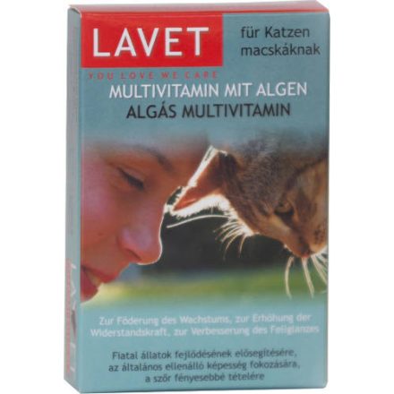 Lavet Multivitamin Mit Algen - Vitamin készítmény (algás) macskák részére 40g/50db tbl.