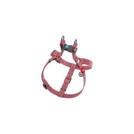 WAUDOG Re-Cotton Harness (S) - hám újrahasznosított pamutból (QR kódos, fényvisszaverő csíkkal, piros) kutyák részére (40-55cm/15mm)