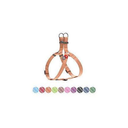 WAUDOG Re-Cotton Harness (S) - hám újrahasznosított pamutból (QR kódos, fényvisszaverő csíkkal, narancssárga) kutyák részére (40-55cm/15mm)