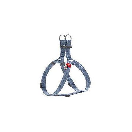 WAUDOG Re-Cotton Harness (M) - hám újrahasznosított pamutból (QR kódos, fényvisszaverő csíkkal, kék ) kutyák részére (50-80cm/20mm)