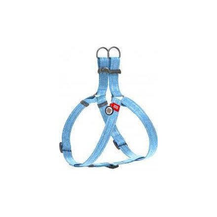 WAUDOG Re-Cotton Harness (M) - hám újrahasznosított pamutból (QR kódos, fényvisszaverő csíkkal, világoskék ) kutyák részére (50-80cm/20mm)