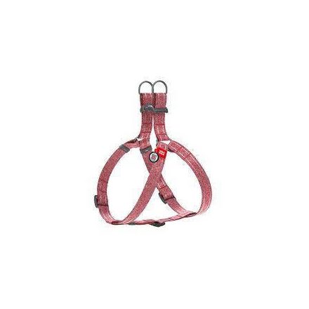 WAUDOG Re-Cotton Harness (M) - hám újrahasznosított pamutból (QR kódos, fényvisszaverő csíkkal, piros) kutyák részére (50-80cm/20mm)