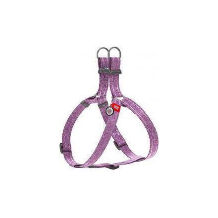 WAUDOG Re-Cotton Harness (M) - hám újrahasznosított pamutból (QR kódos, fényvisszaverő csíkkal, lila) kutyák részére (50-80cm/20mm)