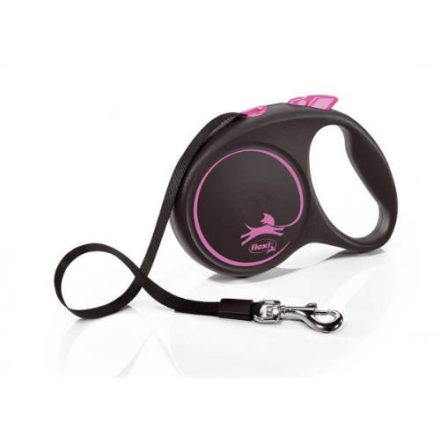 Flexi Black Design "L" (pink) - szalagos automata póráz (5m)