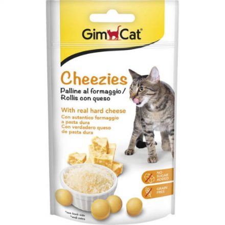 GimCat Cheezies With real Hard Cheese - jutalomfalat (sajt) felnőtt macskák részére (50g)