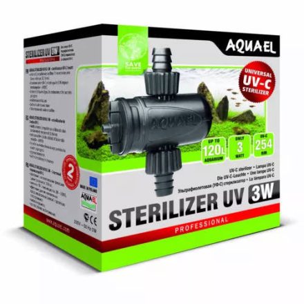 AquaEl Universal Sterilizer UV 3W - kiegészítő felszerelés szűrőkhöz (3W) 9x4,8x11,5cm