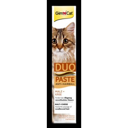 GimCat Anti Hairball Duo Paste Käse, Malz - kiegészítő eleség (szőroldó) paszta macskák részére (50g)