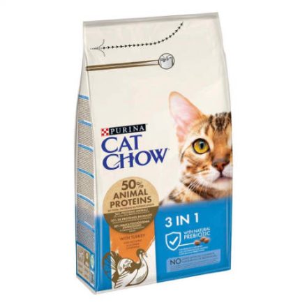 Purina Cat Chow Adult 3in1 - Szárazeledel (pulyka) felnőtt macskák részére (15kg)