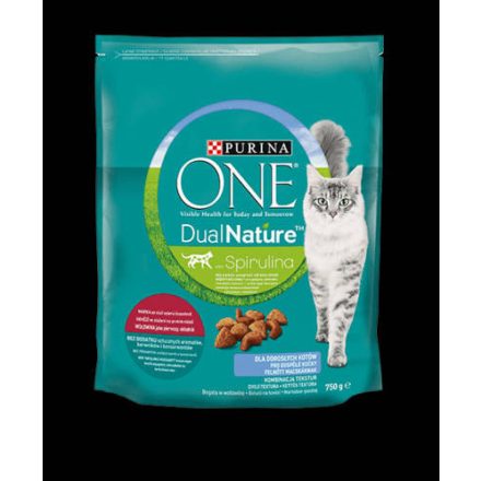 Purina ONE Dual Nature Adult - (Marha, spirulina) száraztáp felnőtt macskák részére (750g)