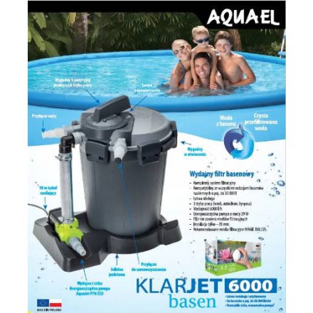 AquaEl KLARJET POOL 6000 - homokszűrő úszómedencékbe (max:30000 liter)