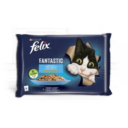 Felix Fantastic Multipack Lazaccal és Lepényhallal Aszpikban 4x85g