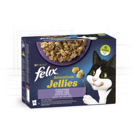 Felix Sensations Jellies (bárány,pulyka,makréla,hering) vegyes válogatás aszpikban (12x85g)