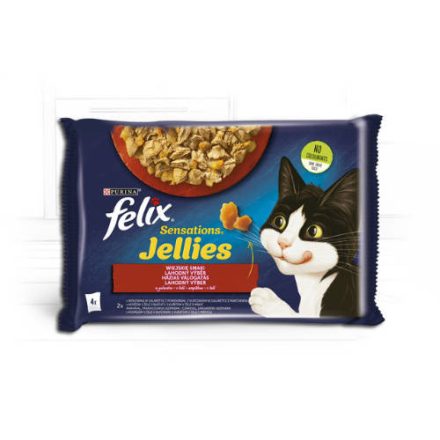 Felix Sensations Jellies (házias válogatás - aszpikban) 4x85g