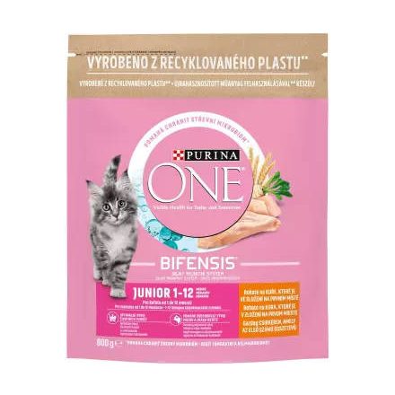 Purina ONE Junior Bifensis (csirke,gabona) száraztáp kölyökmacskák részére (800g)