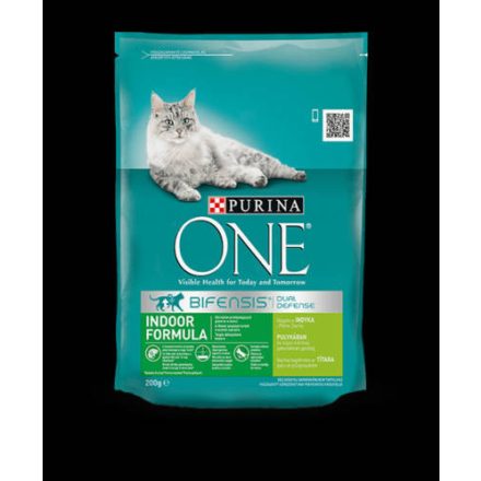 Purina ONE Indor Bifensis (pulyka,gabona) száraztáp lakásban tartott macskák részére (800g)