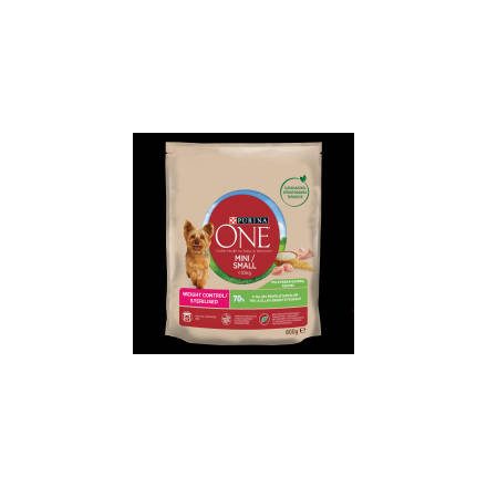 Purina ONE Mini/Small Weight Control - száraztáp (pulyka,rizs) túlsúlyos vagy ivartalanított kistestű kutyáknak részére (800g)