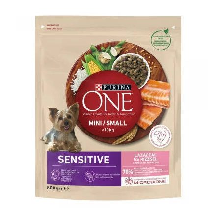 Purina ONE Mini/Small Sensitive - száraztáp (lazac,rizs) kistestű kutyáknak részére (800g)