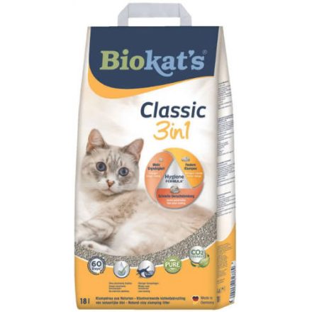 Gimcat Biokats Classic 3 in 1 - csomósodó macskaalom  (10liter)