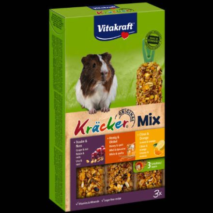 Vitakraft Kracker Trio Mix - (dió,méz,citrus) – kiegészítő eleség tengerimalacok részére (168g)