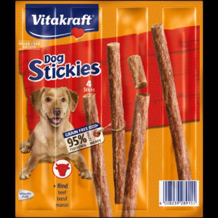 Vitakraft Dog Stickies - jutalomfalat (marha) kistestű kutyák részére (4x11g)