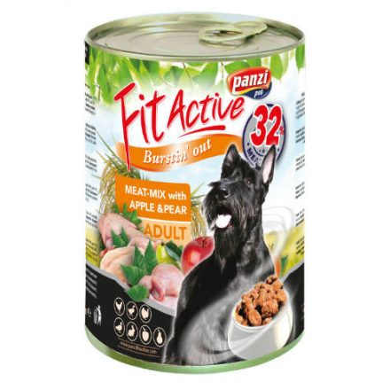 AKCIÓS Fitactive Adult (liba,csirke,pulyka,kacsa,sárgarépa) konzerv - Felnőtt kutyák részére (24*415g)