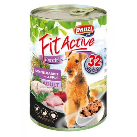 AKCIÓS FitActive konzerv Adult - nedveseledel (liba,nyúl,alma) felnőtt kutyák részére (12*1240g)