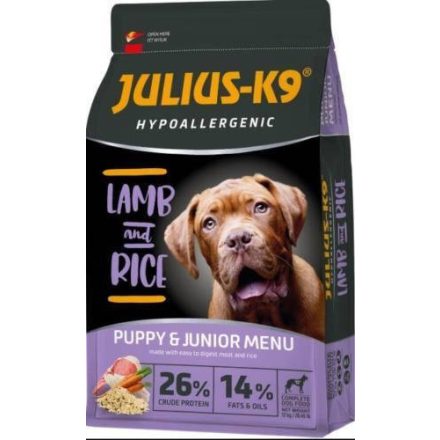 JULIUS K-9 12kg Puppy&Junior Hypoallergenic (bárány,rizs) száraztáp - Ételallergiás kölyök kutyák részére